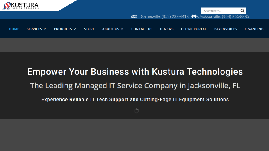 Kustura Technologies website screenshot