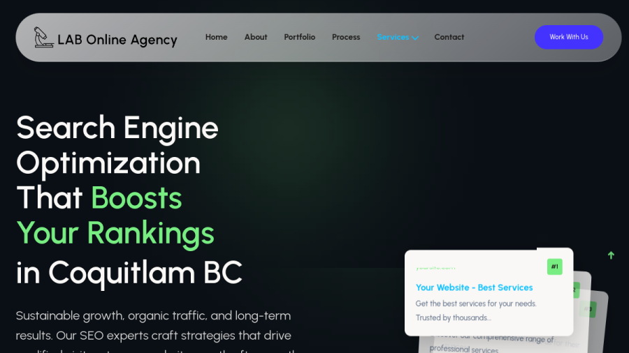 Screenshot of the LAB Digital Agency website