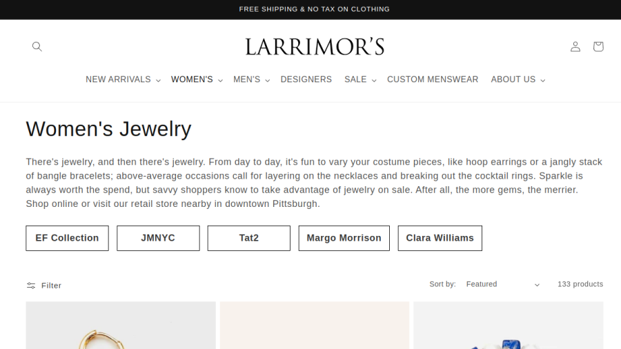Larrimor's - Pittsburgh's Men's Clothing and Fashion Store website