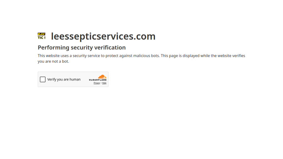 Screenshot of Lee's Sanitation Services website