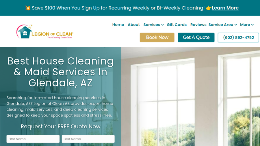 Screenshot of Legion of Clean AZ website
