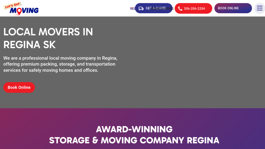 Screenshot of the Let's Get Moving website