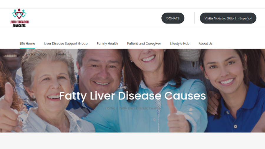 Screenshot of the Liver Education Advocates website