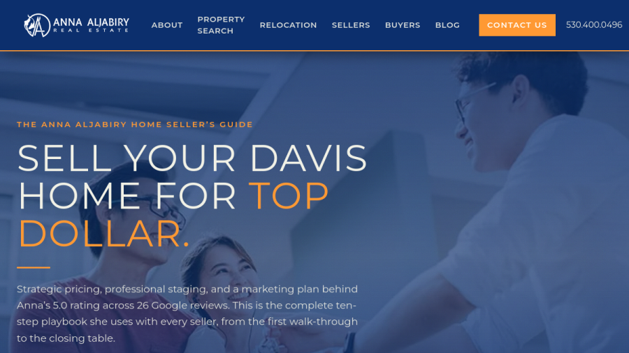 Screenshot of the Anna Aljabiry Real Estate website
