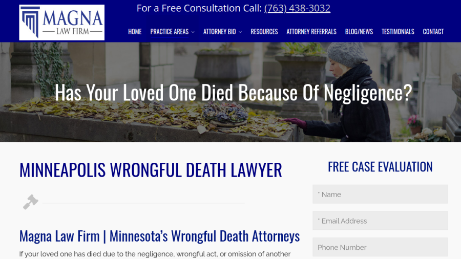 Screenshot of the Magna Law Firm LLC website