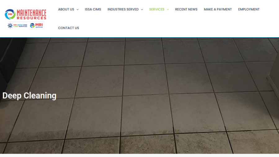 Website screenshot of Maintenance Resources Inc.