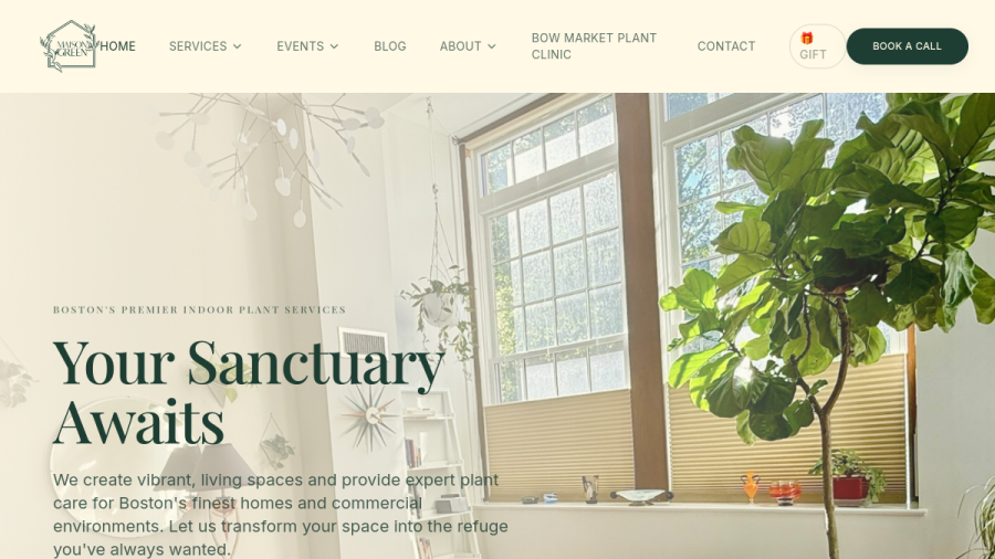 Screenshot of Maison Green website