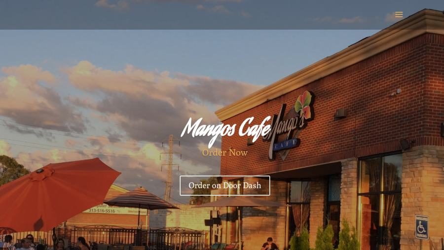 Screenshot of the Mangos Cafe on the Hill website