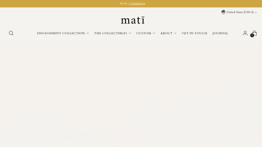 Screenshot of the Mati Jewelry website
