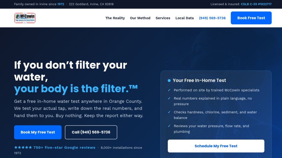 McCowin Water, Inc. website