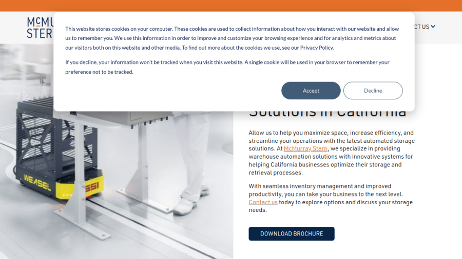 Screenshot of the McMurray Stern website