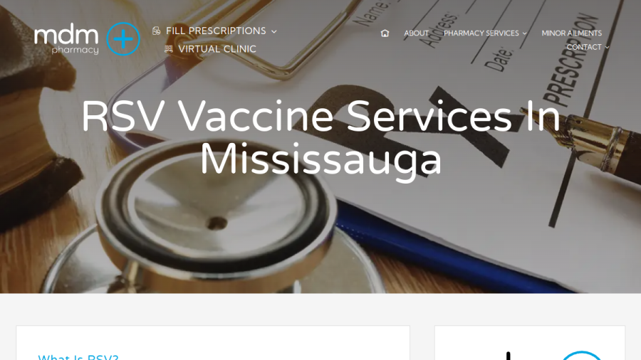 Website screenshot of MDM Pharmacy