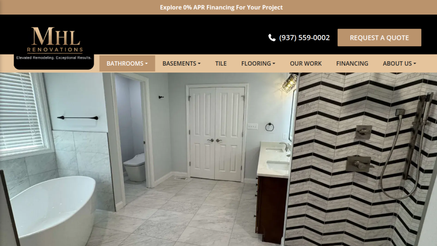 Screenshot of MHL Renovations website