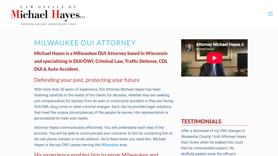 The Law Office of Michael Hayes, LLC website