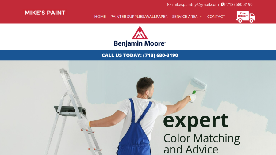 Screenshot of the Mike's Paint and Wallpaper website