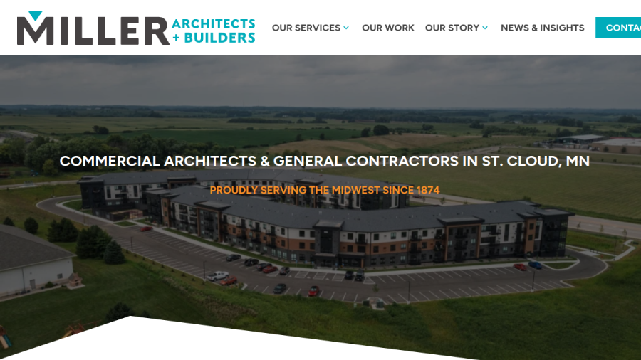 Screenshot of the Nursing Home Construction In St Cloud MN website