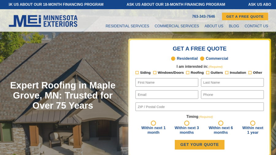 Minnesota Exteriors website