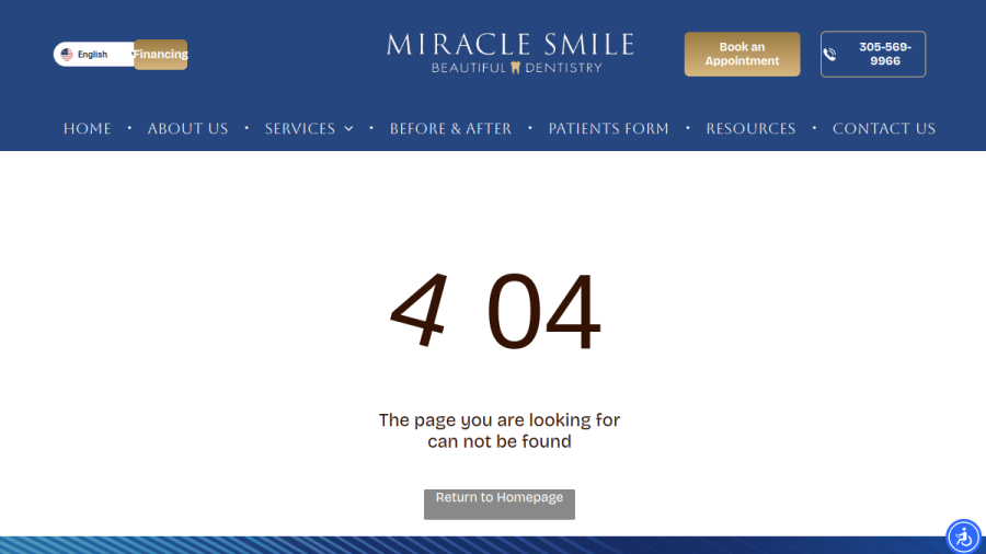 Miracle Smile Dentistry website