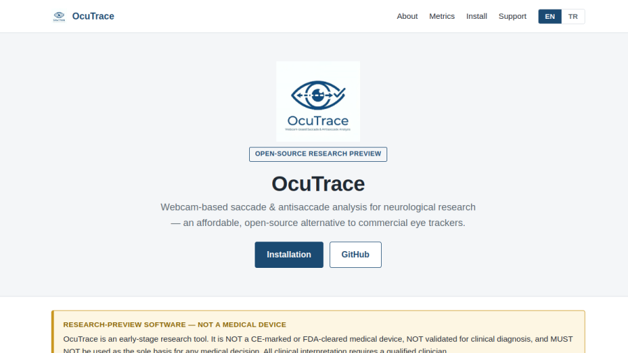 OcuTrace ekran görüntüsü