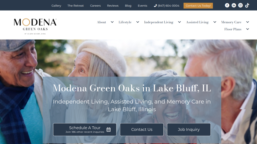 Screenshot of Modena Green Oaks website