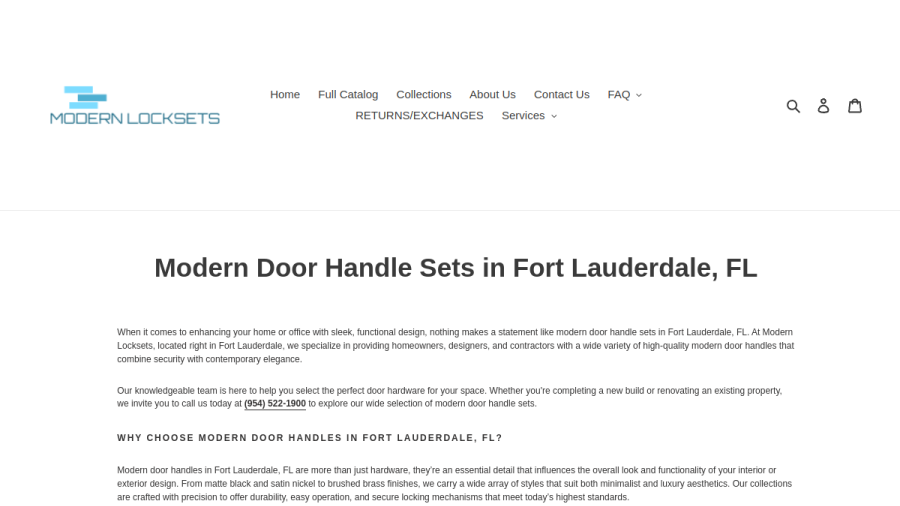 Website screenshot of Modern Locksets