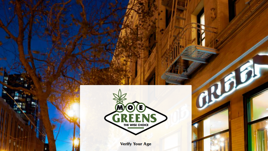 Screenshot of the Moe Greens website
