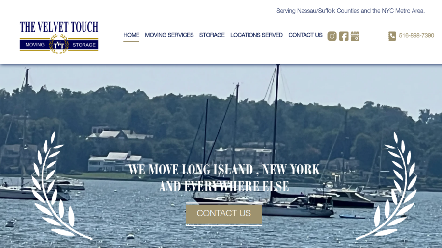 Screenshot of the The Velvet Touch Moving & Storage website