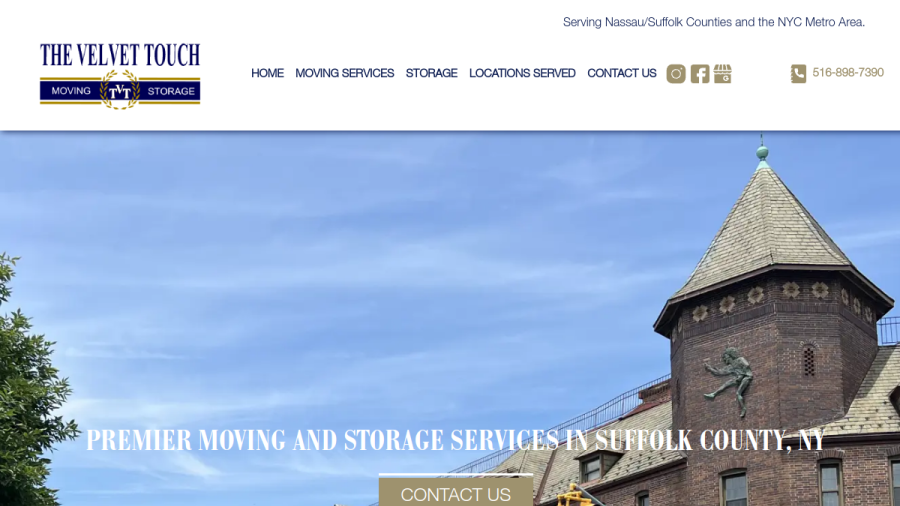 Screenshot of the The Velvet Touch Moving & Storage website