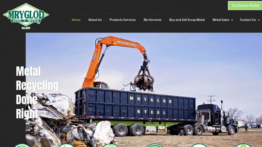 Mryglod Steel & Metals Inc. website