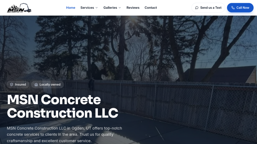 MSN Concrete UT website preview