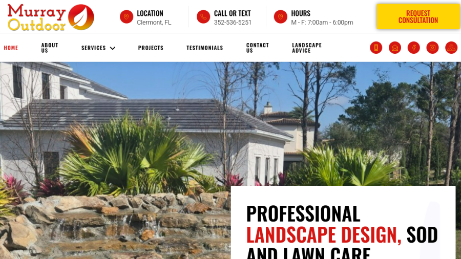 Screenshot of the Murray Outdoor website