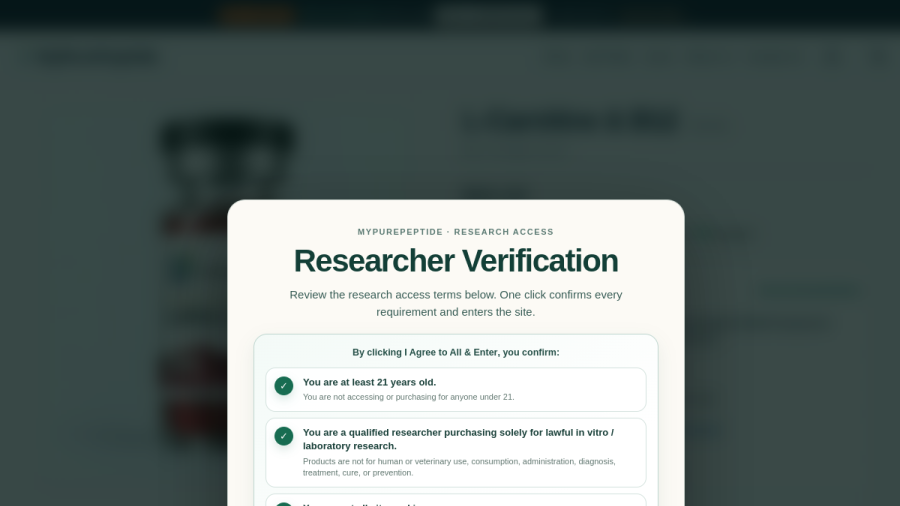 MyPurePeptide website screenshot