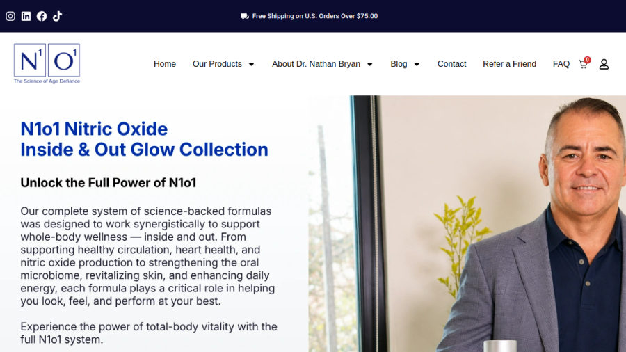 Screenshot of the n1o1 website