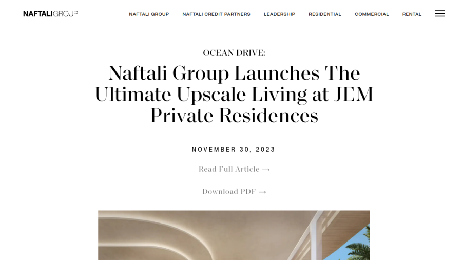 Screenshot of the Naftali Group website