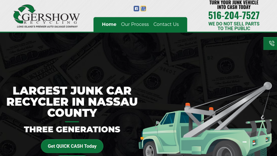 Screenshot of the Gershow Recycling Corporation website