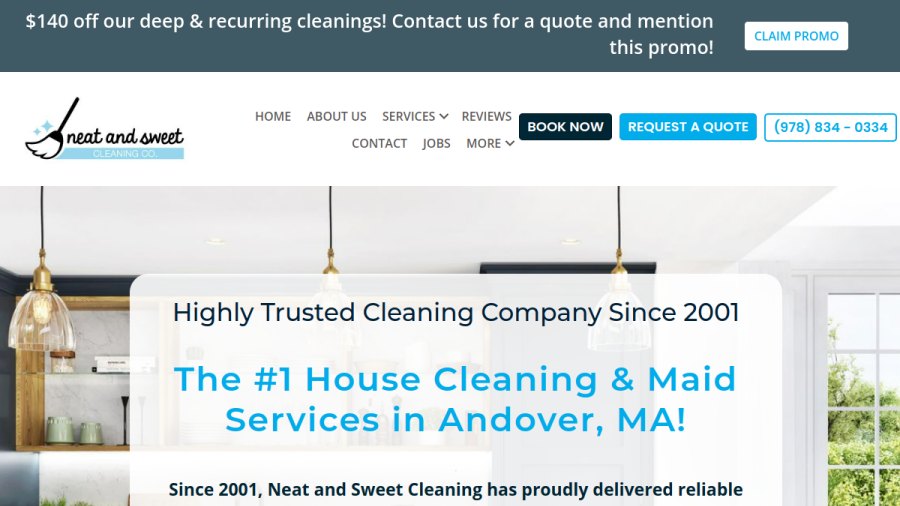 Neat and sweet cleaning website screenshot