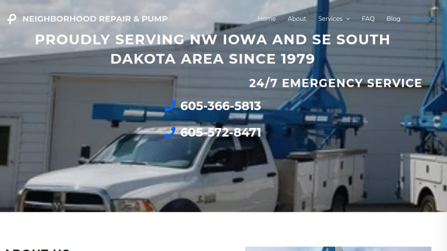 Neighborhood Repair Pump Services website