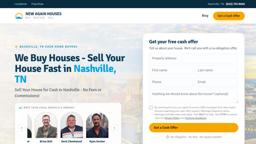 New Again Houses in Nashville Central TN website