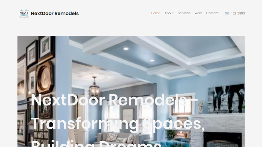 Screenshot of NextDoor Remodels website