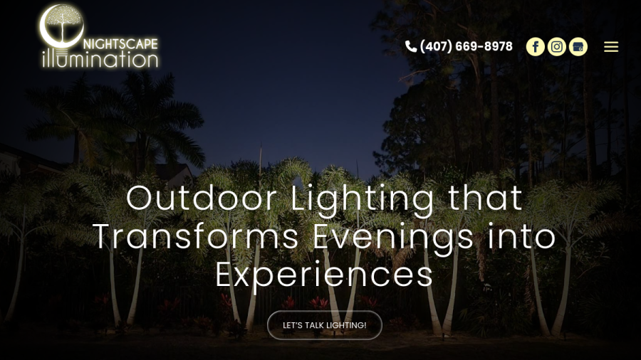 Screenshot of the Nightscape Illumination website