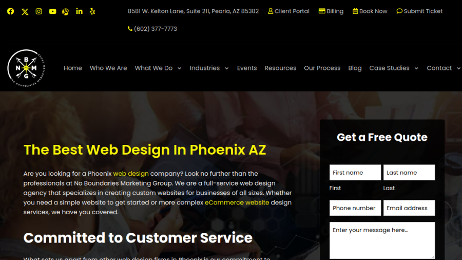 No Boundaries Marketing Group website