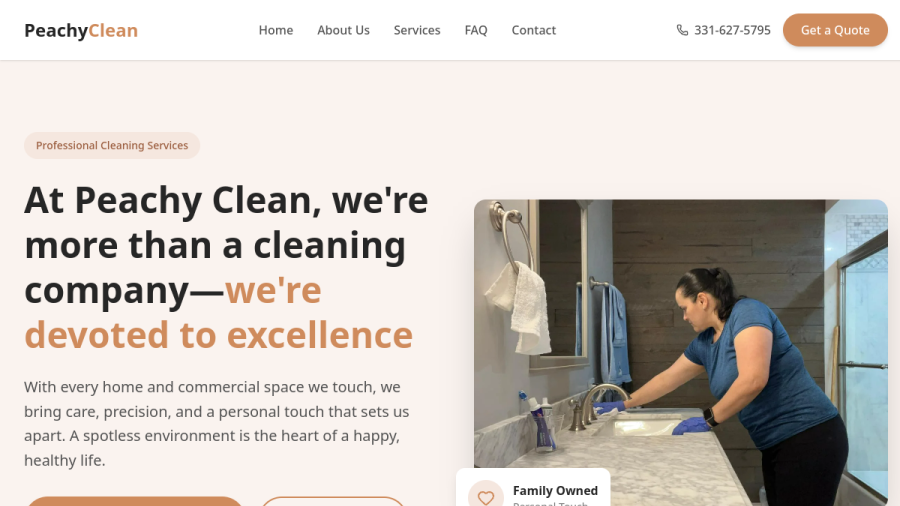 Norma Peachy Cleaning website preview