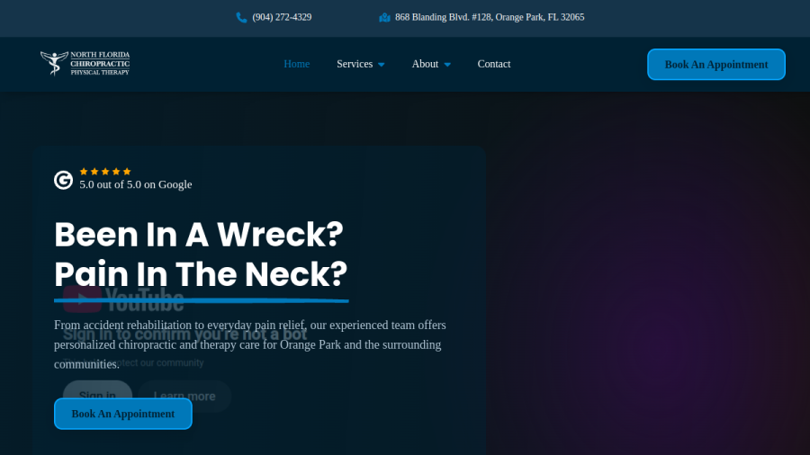 Screenshot of the North Florida Chiropractic Physical Therapy website