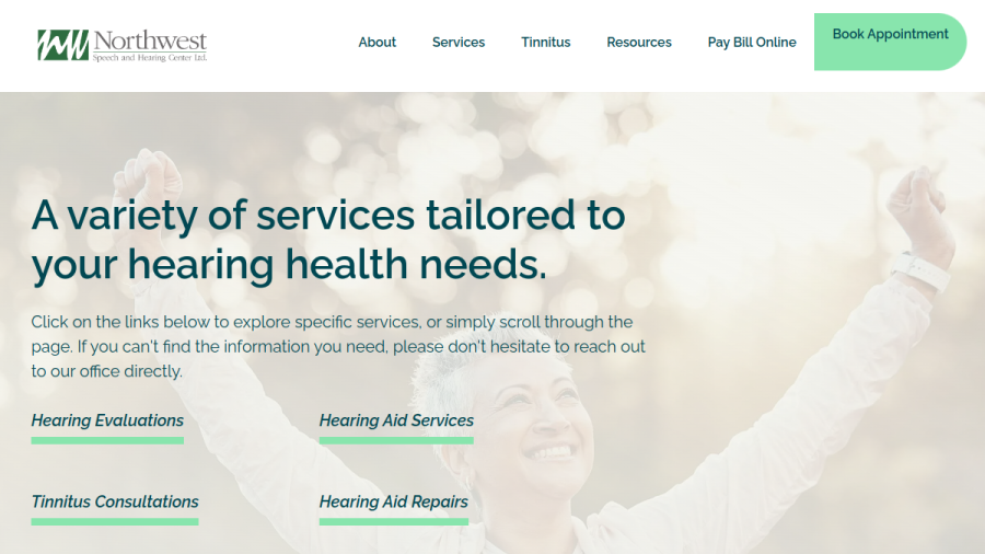 Northwest Speech and Hearing Center Ltd. website