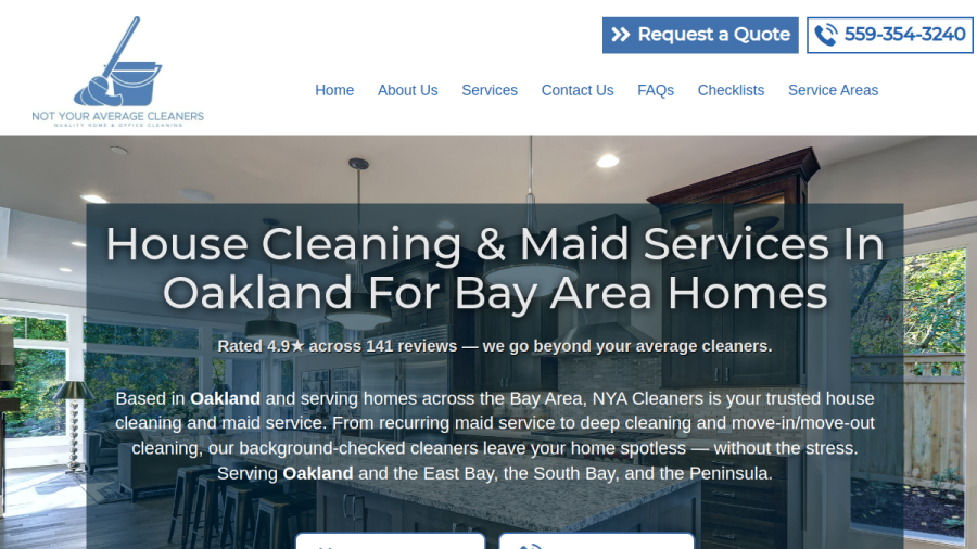 Not Your Average Cleaners website