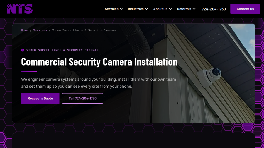 Website screenshot of Nye Technical Services