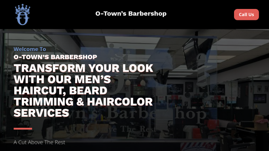 O-Town's Barbershop website screenshot