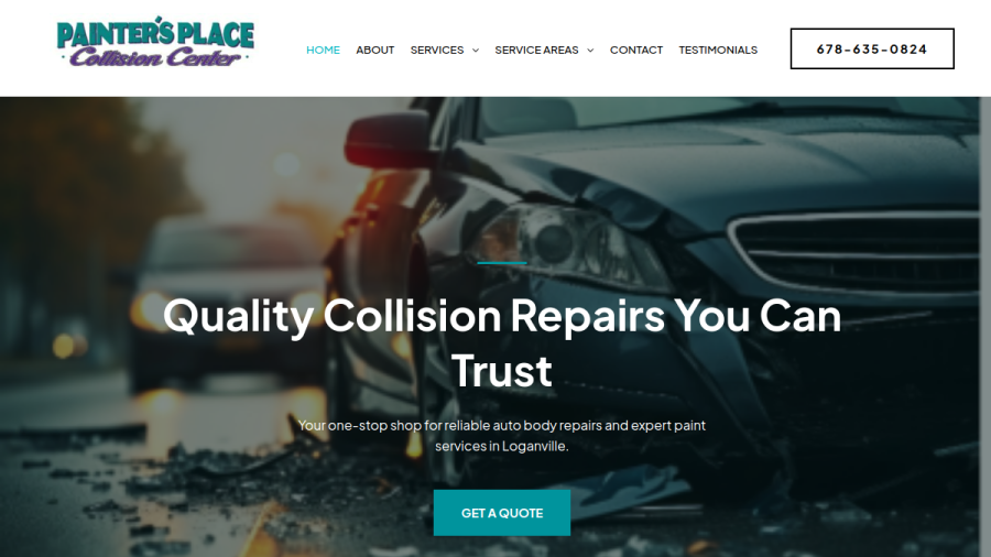 Painter's Place Collision Center website