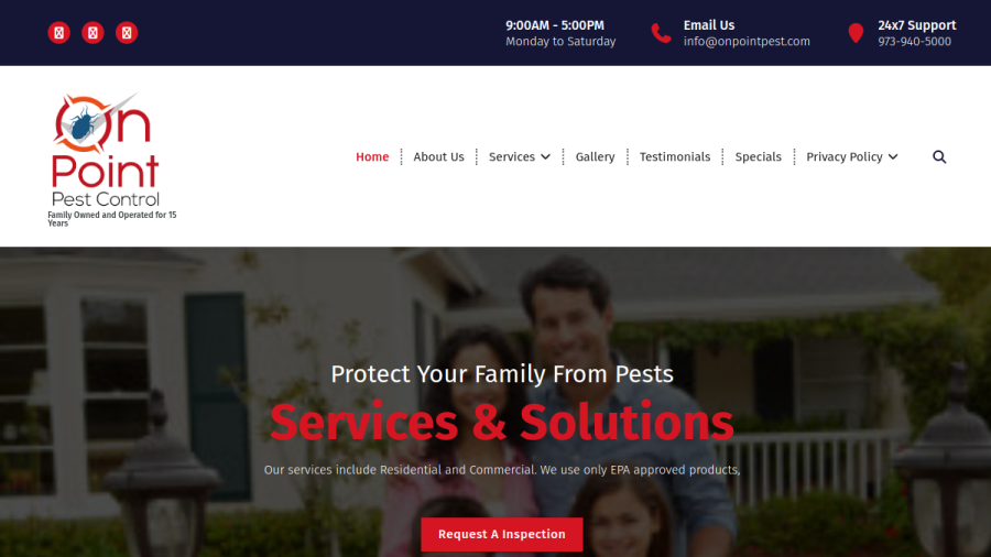 On Point Pest Control website