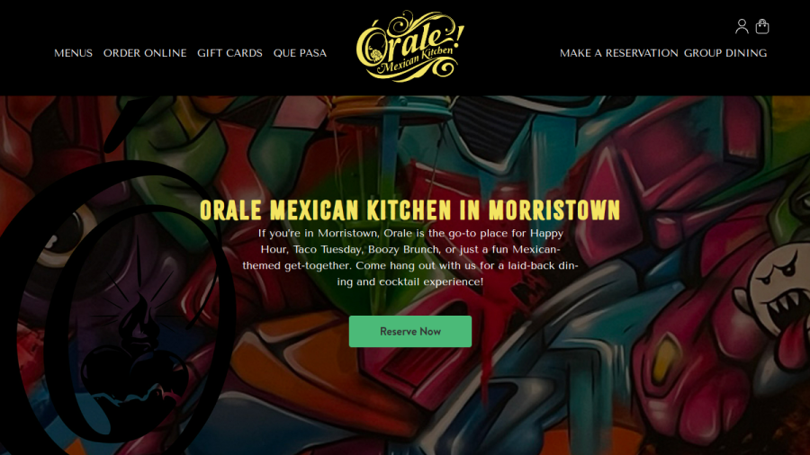 Screenshot of the Orale Mexican Kitchen website